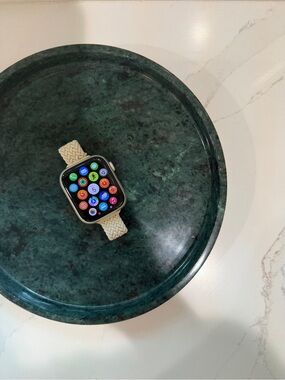 Apple Smartwatch with Cream Braided Band
